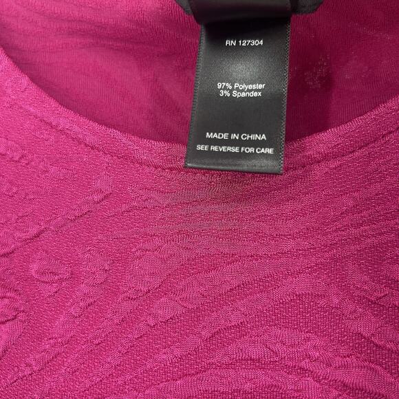 NEW Ali Miles Textured Tunic Top Pink Asymmetric Pocket Art Lagenlook Size 2X - Picture 10 of 10